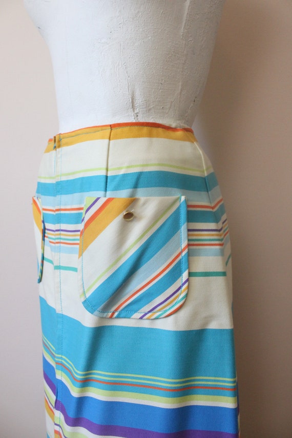 Sunset Stripe rainbow maxi skirt | vintage 1960s … - image 5