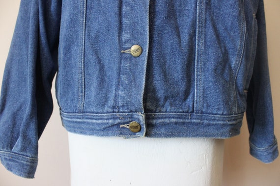 1980s Stefano World Wide boxy cropped denim jacke… - image 4