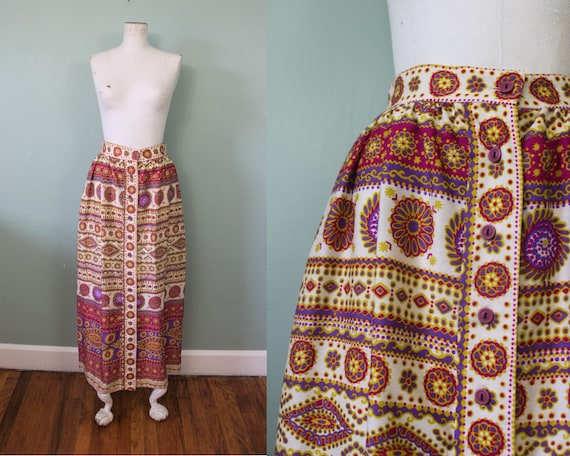 Alex Colman maxi skirt | vintage 1970s psychedeli… - image 1