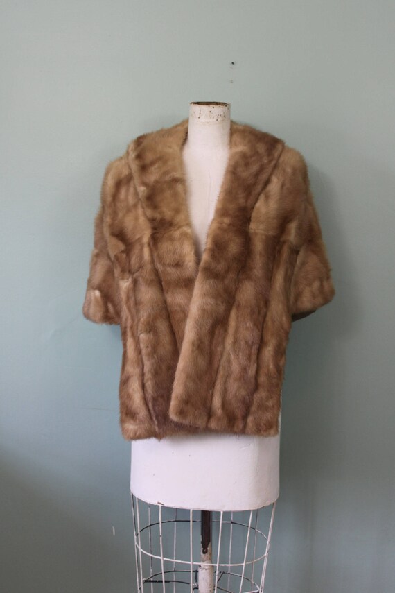 1950s Caramel Mink Stole | 50s Mink Fur Coat |  v… - image 2