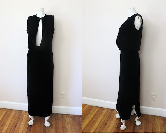 The Mystic velvet dress set | 70s black velvet max