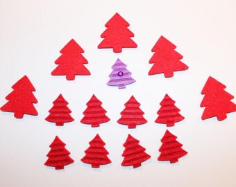 Lot6: 14 trees felts - Christmas theme