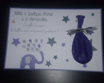 carte ballon  veux tu être ma marraine ? demande coloris violet et gris