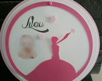 faire part  rond naissance , baptême  personnalisable  thème Prince ,