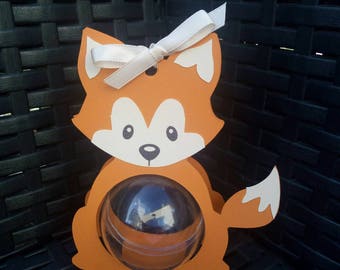 Boite à dragées thème baby renard  + boule plexi - baptême, baby shower, anniversaire -