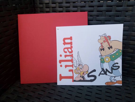 Carte Invitation Anniversaire Theme Asterix Style Etsy Carte Invitation Anniversaire Theme Asterix Style Etsy