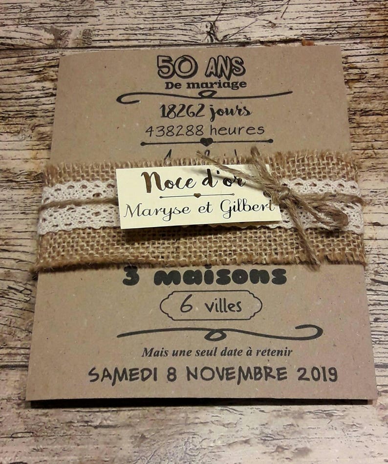 Faire Part 50 Ans De Mariage Faire part 50 ans de mariage | Etsy
