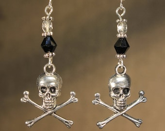 Earrings "skull bones" Gothic, pirate, rock, fantasy