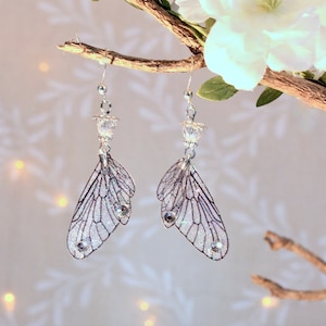 Frosted fairy wings earrings, fairy, fantasy, elven, fantasy