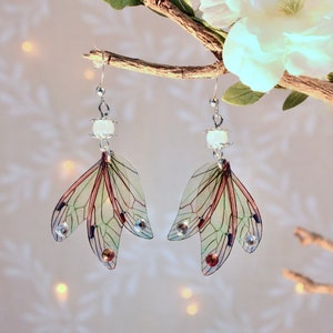 Fairy, fantasy, fantasy, elven &quot;rainbow butterfly fairy wings&quot; earrings