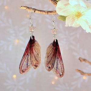 Fairy, fantasy, fantasy, elven &quot;rose gold fairy wings&quot; earrings