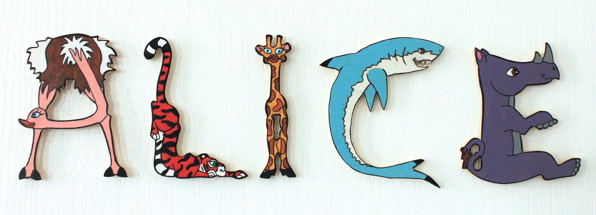 First Name Letters Animals alice Wood Child - Etsy First Name Letters Animals alice Wood Child - Etsy