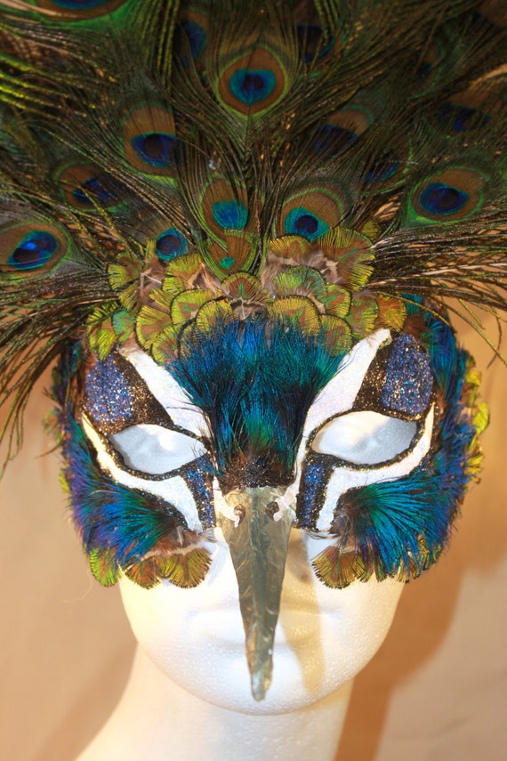 Peacock Mask Carnival Costume Decoration Etsy
