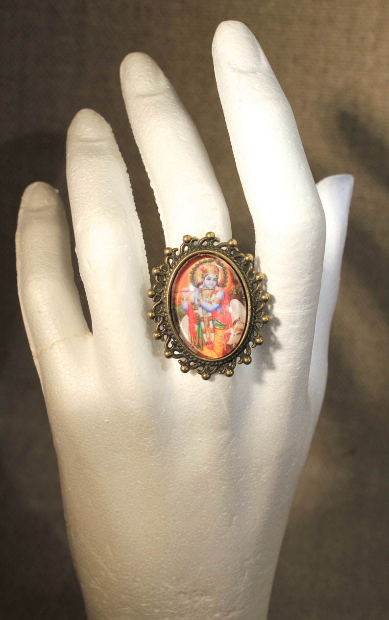 Adjustable krishna bollywood ethnic fashion ring