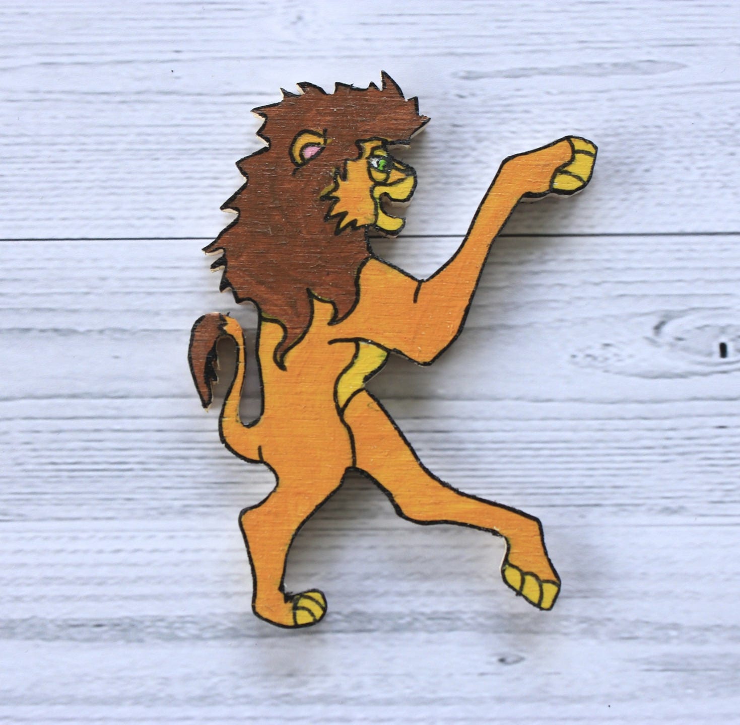 Lettre Décorative en Bois Forme d'animal Pour Écrire Prénom. Lion