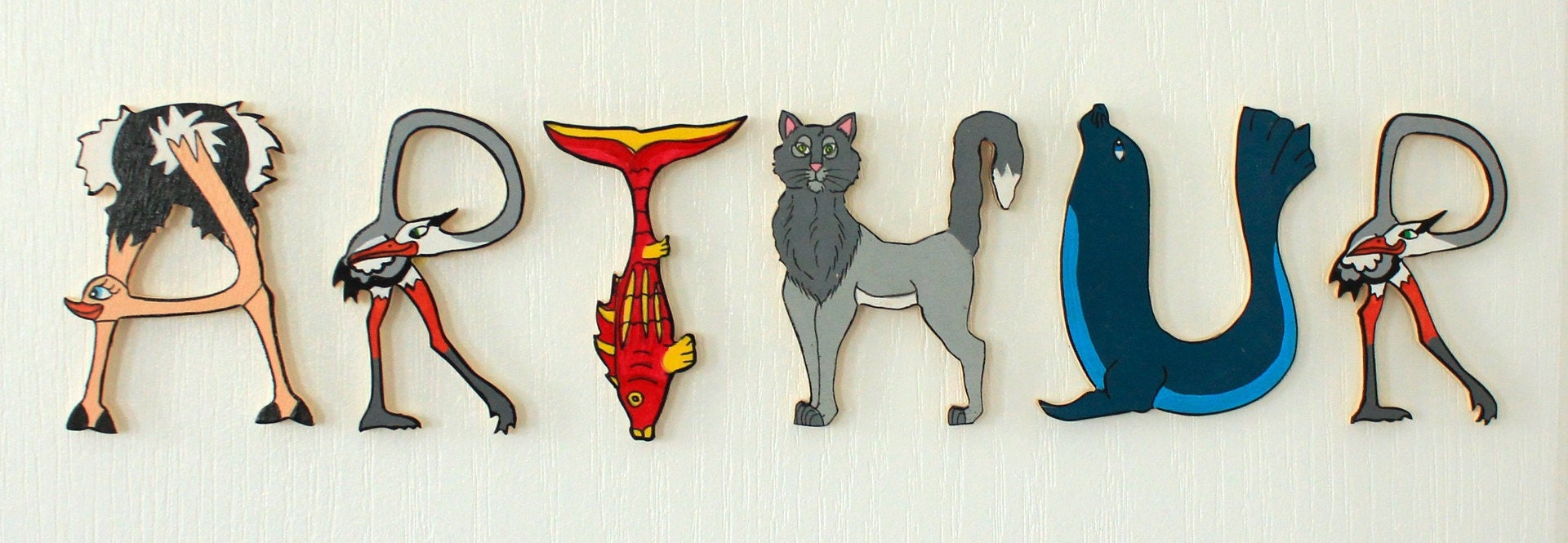 Name Letters Animals arthur Wood Child - Etsy Name Letters Animals arthur Wood Child - Etsy