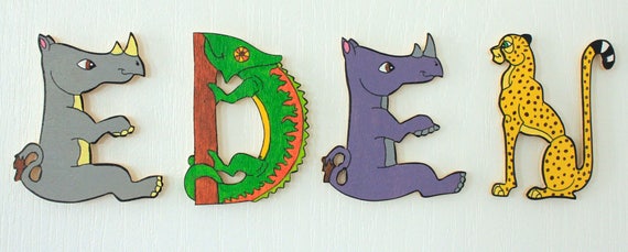 First Name Letter Animals eden Wood Child - Etsy First Name Letter Animals eden Wood Child - Etsy