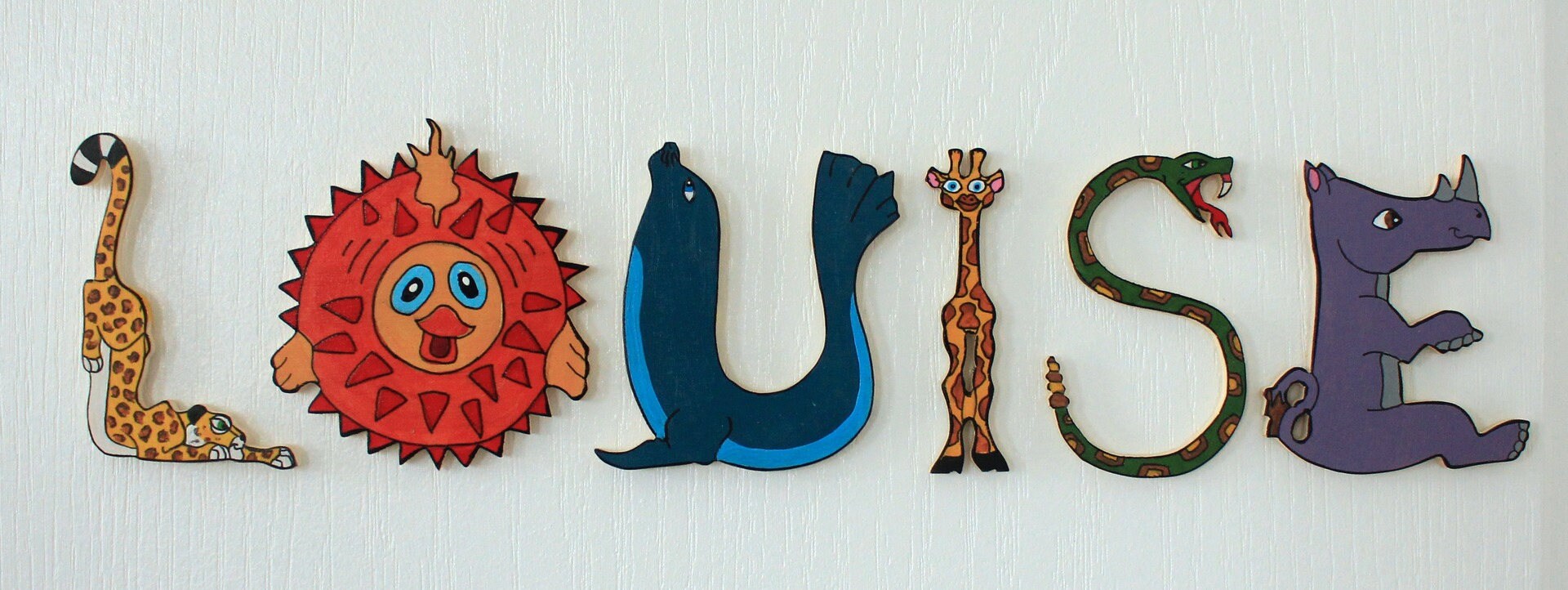 First Name Letters Animals louise Wood Child - Etsy UK First Name Letters Animals louise Wood Child - Etsy UK