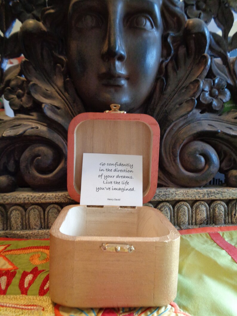 Angel of Love Inspirational Quote Wooden Jewelry Box