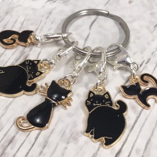 Cat Stitch Markers Knitting Stitch Markers Progress Markers Etsy