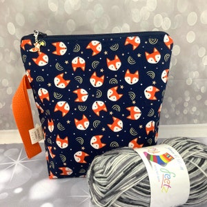 Fox Nature Knitting Project Bag, Crochet Project Bag, Knitting Accessories, Gifts For Knitters