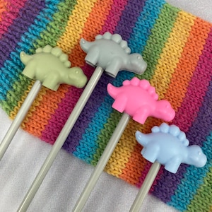 Dinosaur Knitting Needle Point Protectors Stoppers Knitting Accessories, Stegosaurus, Gifts for knitters