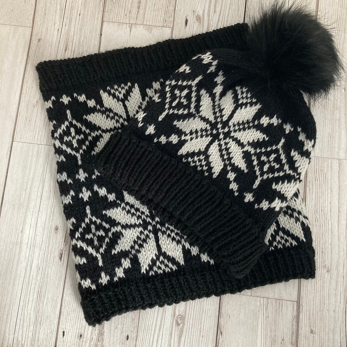 Simple Selbu Hat Cowl Knitting Pattern Stranded Colourwork - Etsy