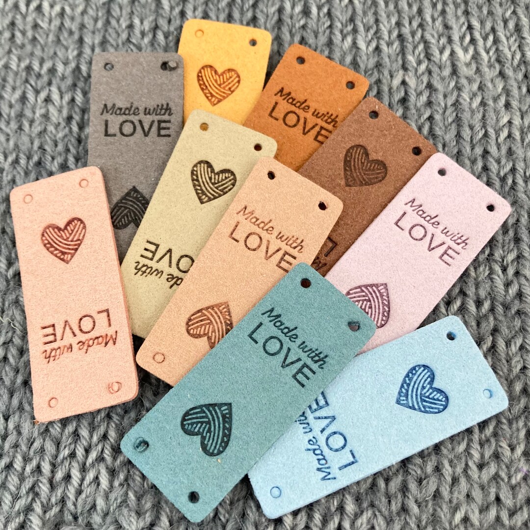 10 PU Pleather Faux Suede Labels hand Made Clothing Sew on Tags ...