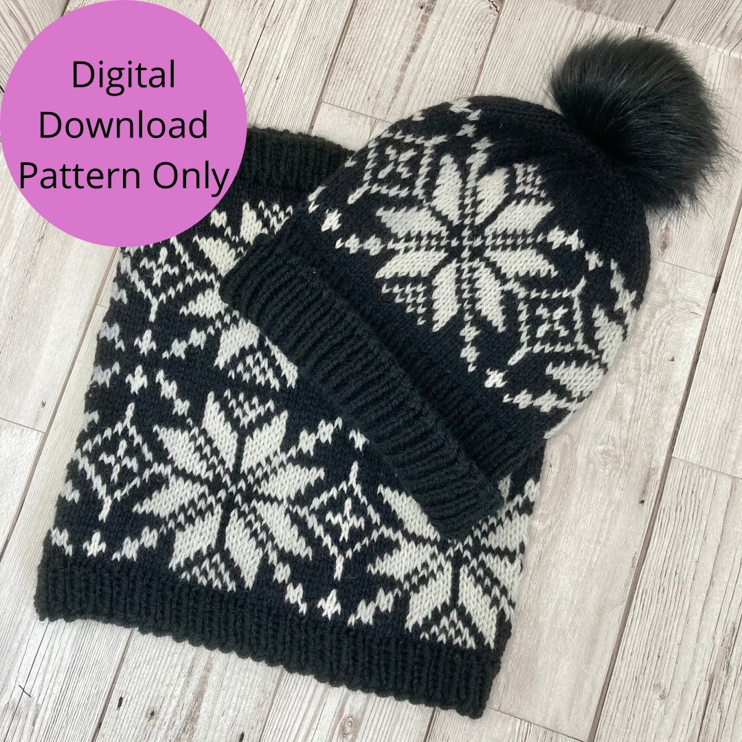 Simple Selbu Hat Cowl Knitting Pattern Stranded Colourwork Norwegian ...