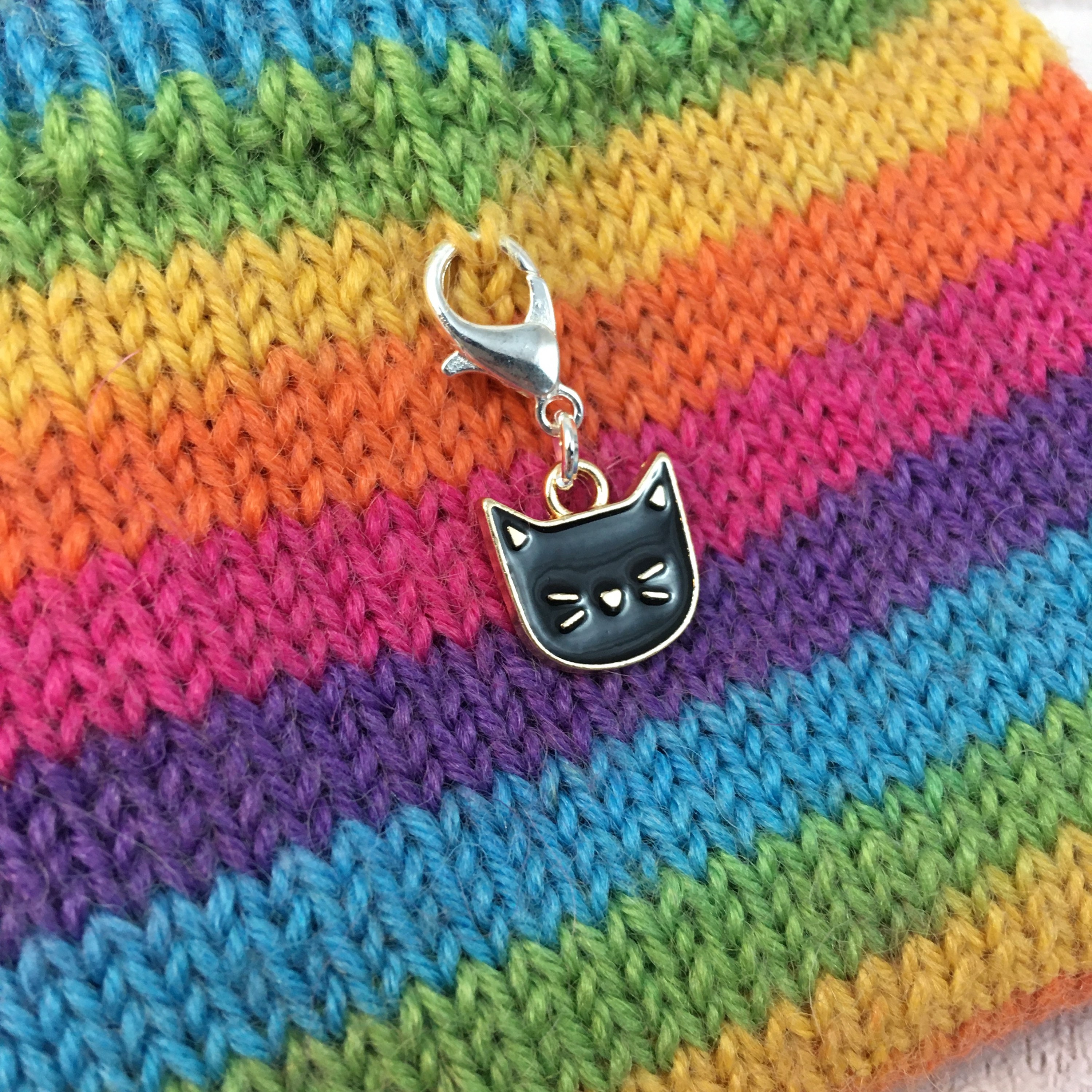 Knitting Stitch Markers Set Progress Keepers Crochet Cat Etsy