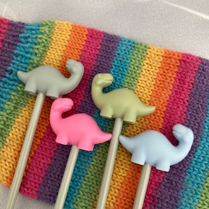 Dinosaur Knitting Needle Stitch Savers Stoppers Point Protectors  Knitting Accessories, Brontosaurus, Diplodocus, Gifts for knitters