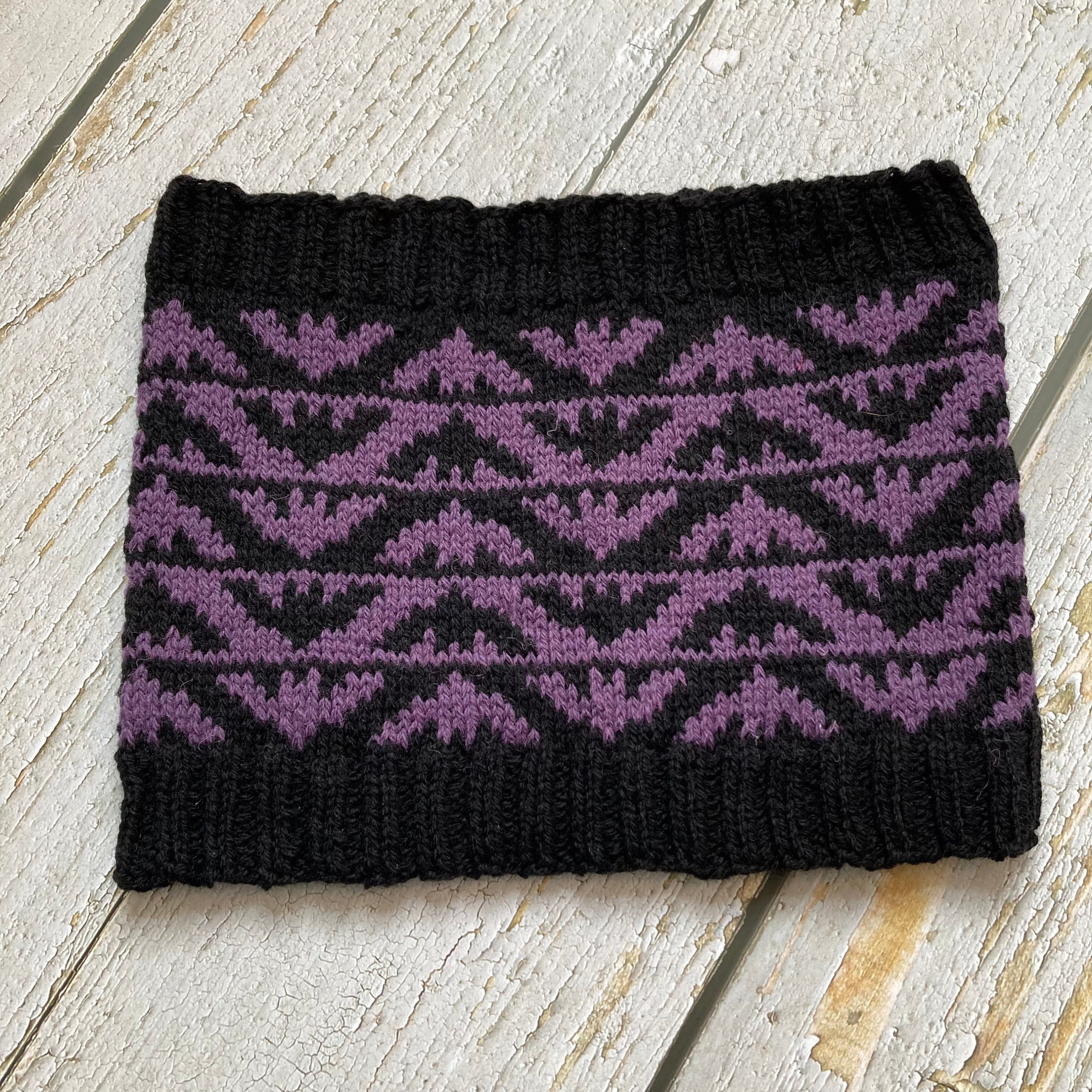 Bat Cowl Knitting Pattern Only, Halloween Goth Gothic, Stranded ...