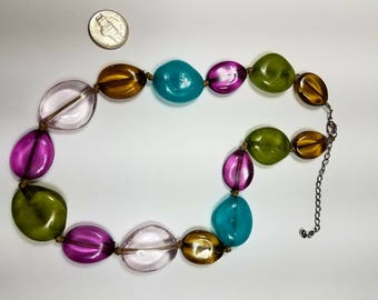 vintage glass necklace/choker