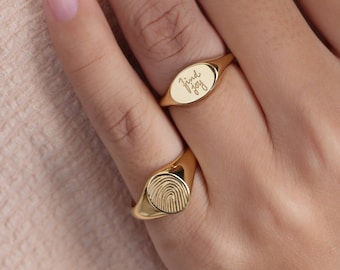 Handwriting Signet Ring  | Signature Signet Ring | Gift for Her | Dainty Signet Ring | Personalized Jewelry| Mother's Day Gift