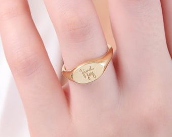 Handwriting Signet Ring  | Signature Signet Ring | Gift for Her | Dainty Signet Ring | Personalized Jewelry| Mother's Day Gift
