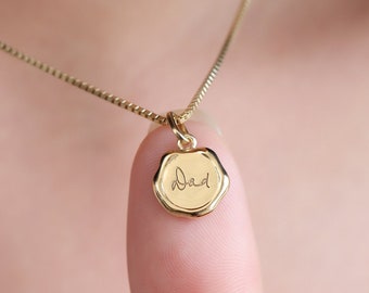 Petite Charm Necklace | Mini Tag Necklace | Handwriting Necklace| Actual Signature Necklace | Gift For Mom | Mother's Day Gifts