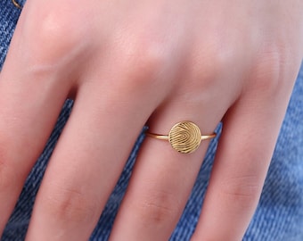 Circle Fingerprint Ring |Circle Ring| Fingerprint Jewelry| Memorial Ring | Memorial Jewelry | Gift for Her | Dainty Ring | Mother's Day Gift