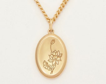 Ready-To-Ship | July Birth Flower - Lotus Flower |   | Gift for Bridesmaids | Flora NecklaceMother Day Gift