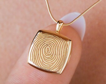 Oval Fingerprint Locket Necklace | Sympathy Memorial Gift | Sterling Silver | Photo Locket Grief Keepsake