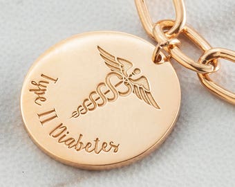 Personalized Medical ID Charm | Medical Alert Charm | Charm for Medical Necklace or Medical Alert Bracelet| Mother's Day Gift