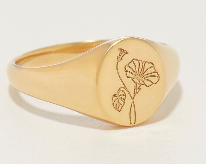 SUPERB QUALITY VINTAGE ENGLISH 9K GOLD SIGNET RING PINKY