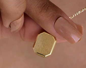 Actual Fingerprint Locket Necklace By CodeBlue Jewelry | Personalized Photo Lockets | Mother's Day Gifts