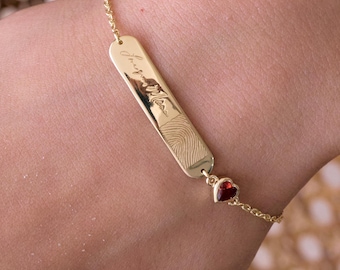Actual Fingerprint Bracelet – Handwritten Name Bracelet Memorial Jewelry Personalized Gift Mother Day Gift
