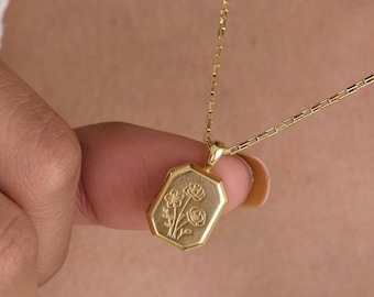 Multiple Birth Flower Locket Necklace CodeBlue Jewelry | Personalized Photo Jewelries | Keepsake Gift | Christmas Gifts