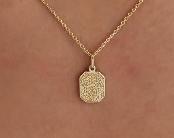 Detailed Pet Print Mini Dog Tag Necklace | Detailed Nose Print Charm | Pet Paw Necklace | Gift For Her | Christmas Gift