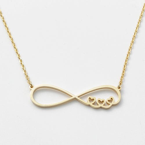 Mother Daughter Necklace Infinity Necklace Triple Hearts - Etsy
