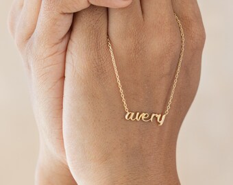 Personalized Script Name Necklace | Minimalist Custom Names Jewelry | Sterling Silver | Bridesmaid Gifts for Her