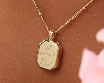 Actual Handwriting Locket Necklace By CodeBlue Jewelry | Personalized Photo Lockets | Memorial Gifts