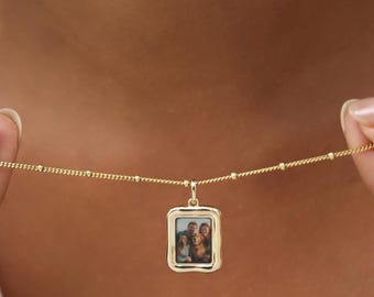 Custom Photo Frame Necklace | Personalized Family Picture  | Memorial Gift | CodeBlue Jewelry