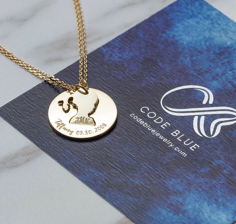 Custom Children Silhouette Necklace Adoption Necklace Personalized Mother Daughter Necklace Family Necklace
